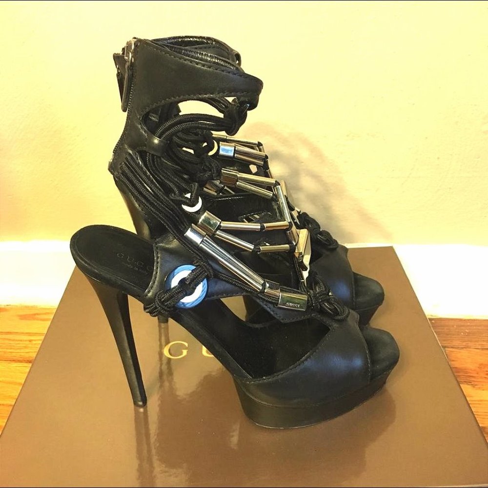 Gucci Black Runway Platforms